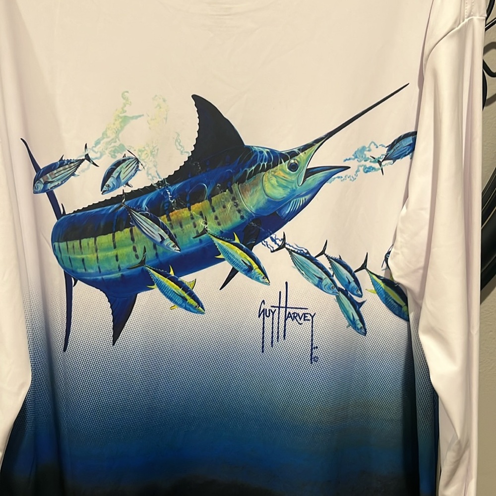 Guy Harvey NWT Men’s Marlin UPF Sun Performance long sleeve shirt size large - Picture 7 of 12